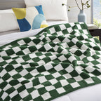 50" x 70"  Ultra Soft Checkered Knitted Throw Blanket