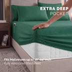 Extra deep 18-24 Inch Pocket 3 Line Embroidery, 6-Piece Sheet Set, Moody Shades