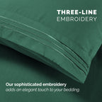 Extra deep 18-24 Inch Pocket 3 Line Embroidery, 6-Piece Sheet Set, Moody Shades