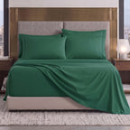 Extra deep 18-24 Inch Pocket 3 Line Embroidery, 6-Piece Sheet Set, Moody Shades
