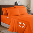 Extra deep Pocket 3 Line Embroidery, 6-Piece Sheet Set