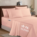 Extra deep Pocket 3 Line Embroidery, 6-Piece Sheet Set