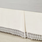 1-Piece Lace Fringe Bed Skirt - 15 inch Drop - Elevate your Bed