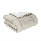 3-Piece Micro-Suede Reversible Sherpa - Solid Color Design Comforter Set
