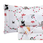 4-Piece Holiday Christmas Velvet Plush Flannel Sheet Set