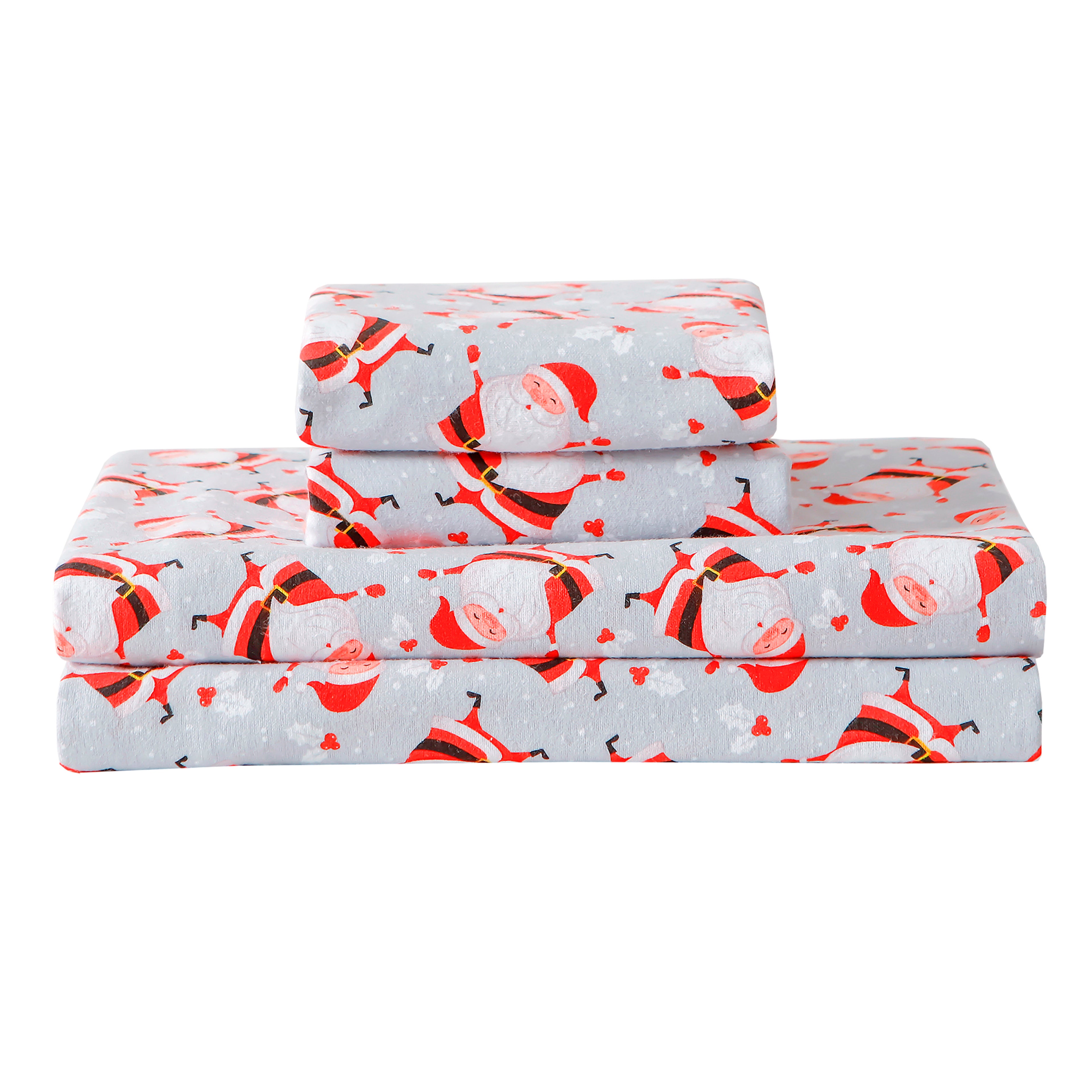 4-Piece Holiday Cotton Flannel Sheet Set - 100% Turkish Cotton