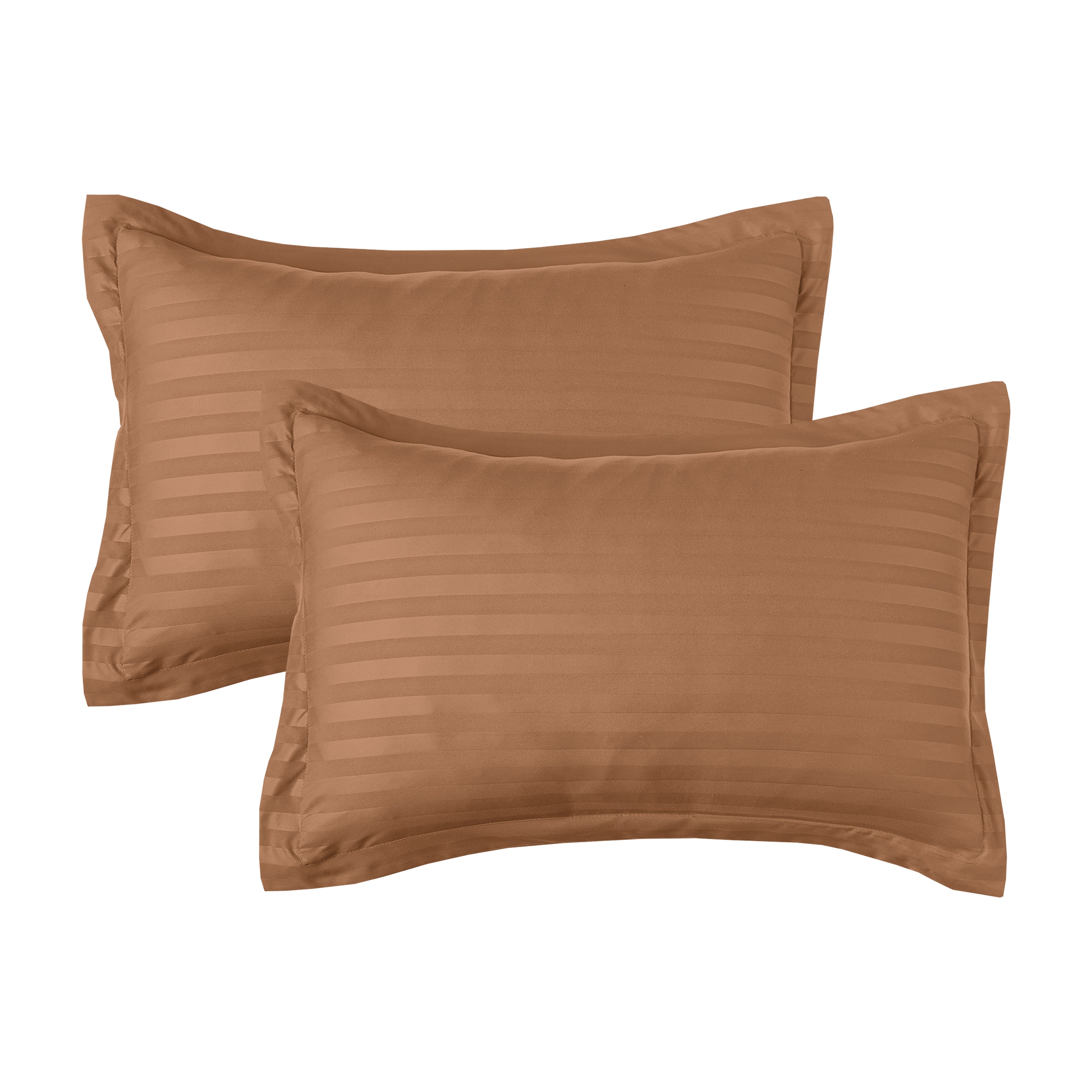 8-Piece Dobby Stripe Comforter Set - Includes 4-Piece Sheet Set with Double Sided Storage Pockets