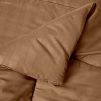 8-Piece Dobby Stripe Comforter Set - Includes 4-Piece Sheet Set with Double Sided Storage Pockets