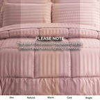 8-Piece Dobby Stripe Comforter Set - Includes 4-Piece Sheet Set with Double Sided Storage Pockets