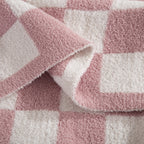 50" x 70"  Ultra Soft Checkered Knitted Throw Blanket