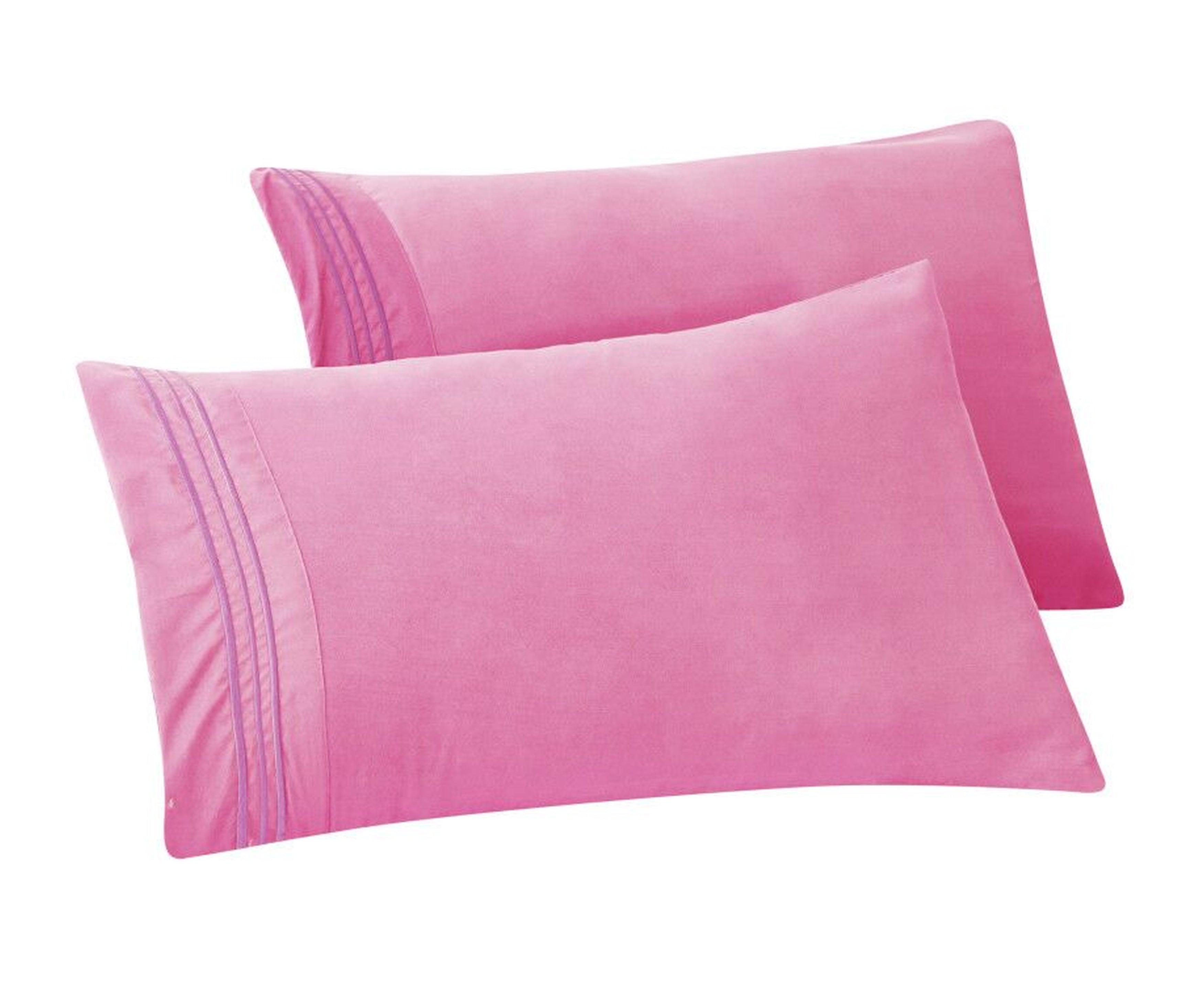 Set of 2 Pillowcases- 3 Line Embroidery