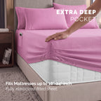 Extra deep Pocket 3 Line Embroidery, 6-Piece Sheet Set