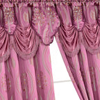 Set of 2 Aurora Curtain Panels- Attached Valance - Rod Pocket- 54" W x 84" L