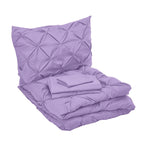 8-Piece Pintuck Pinch Pleated Comforter Set - Includes 4-Piece Sheet Set with Double Sided Storage Pockets