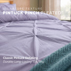 8-Piece Pintuck Pinch Pleated Comforter Set - Includes 4-Piece Sheet Set with Double Sided Storage Pockets