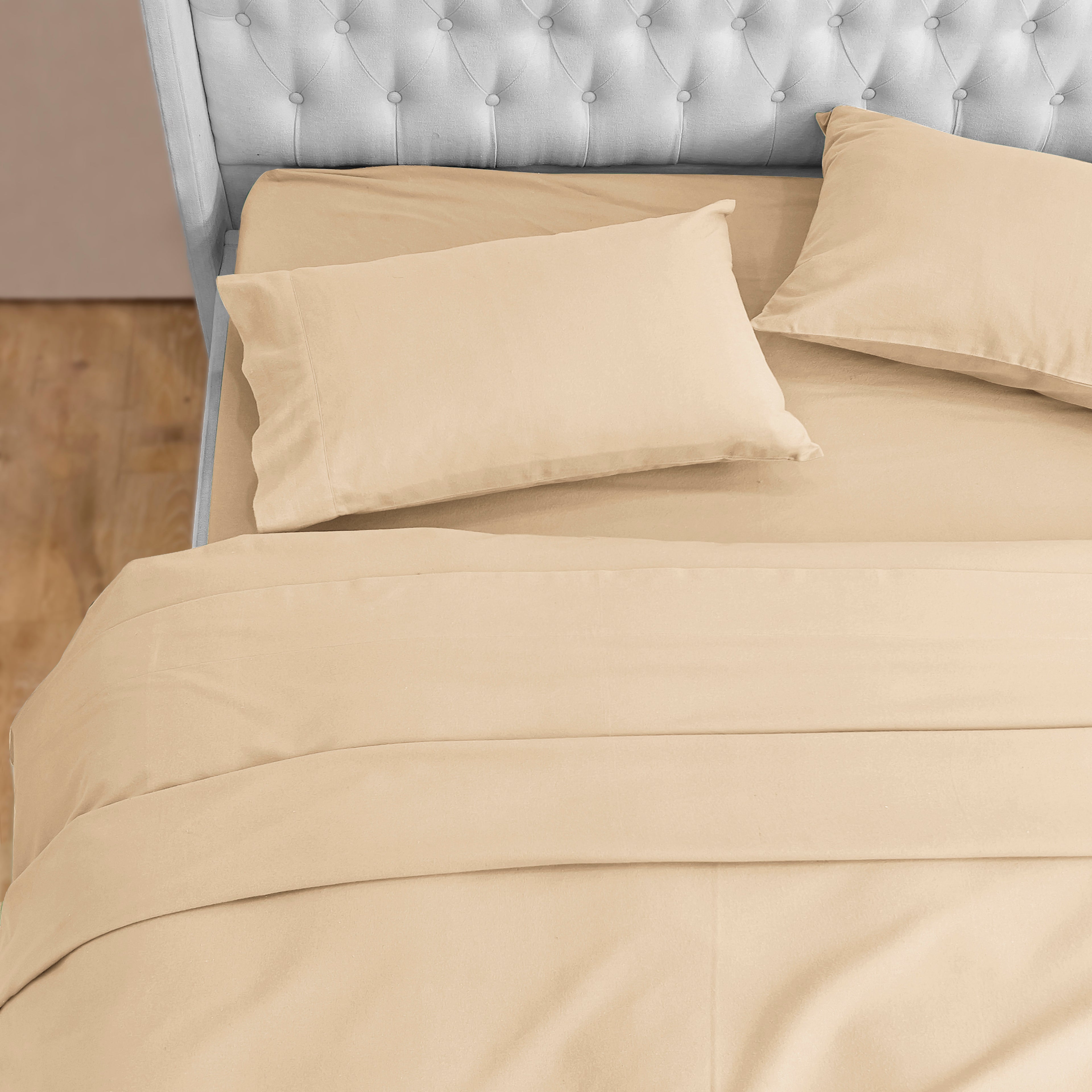4-Piece Cotton Flannel Sheet Set - 100% Turkish Cotton