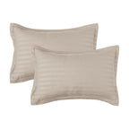 8-Piece Dobby Stripe Comforter Set - Includes 4-Piece Sheet Set with Double Sided Storage Pockets