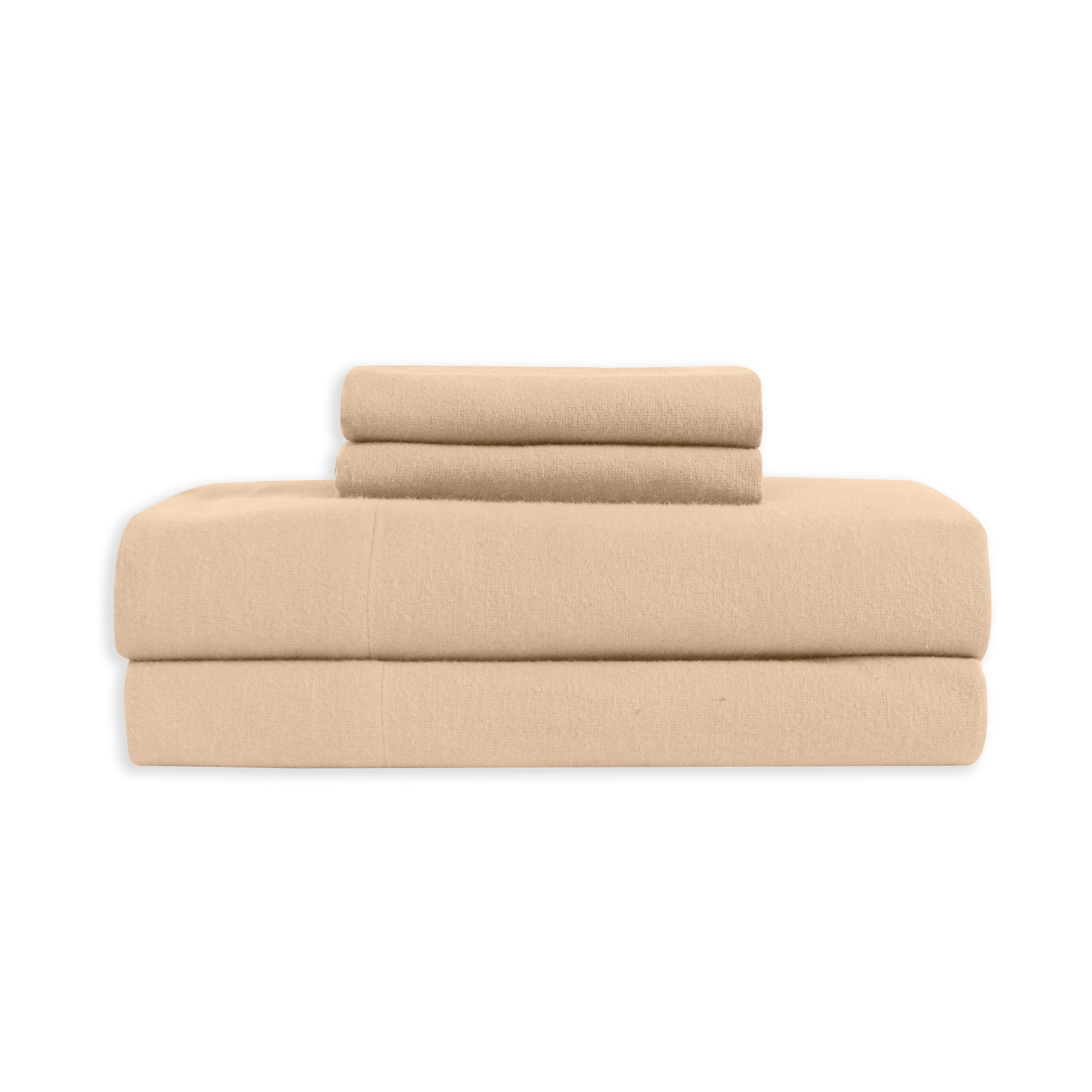 4-Piece Cotton Flannel Sheet Set - 100% Turkish Cotton