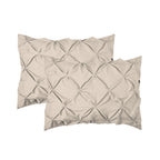 8-Piece Pintuck Pinch Pleated Comforter Set - Includes 4-Piece Sheet Set with Double Sided Storage Pockets