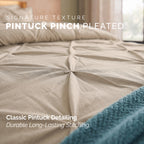 8-Piece Pintuck Pinch Pleated Comforter Set - Includes 4-Piece Sheet Set with Double Sided Storage Pockets