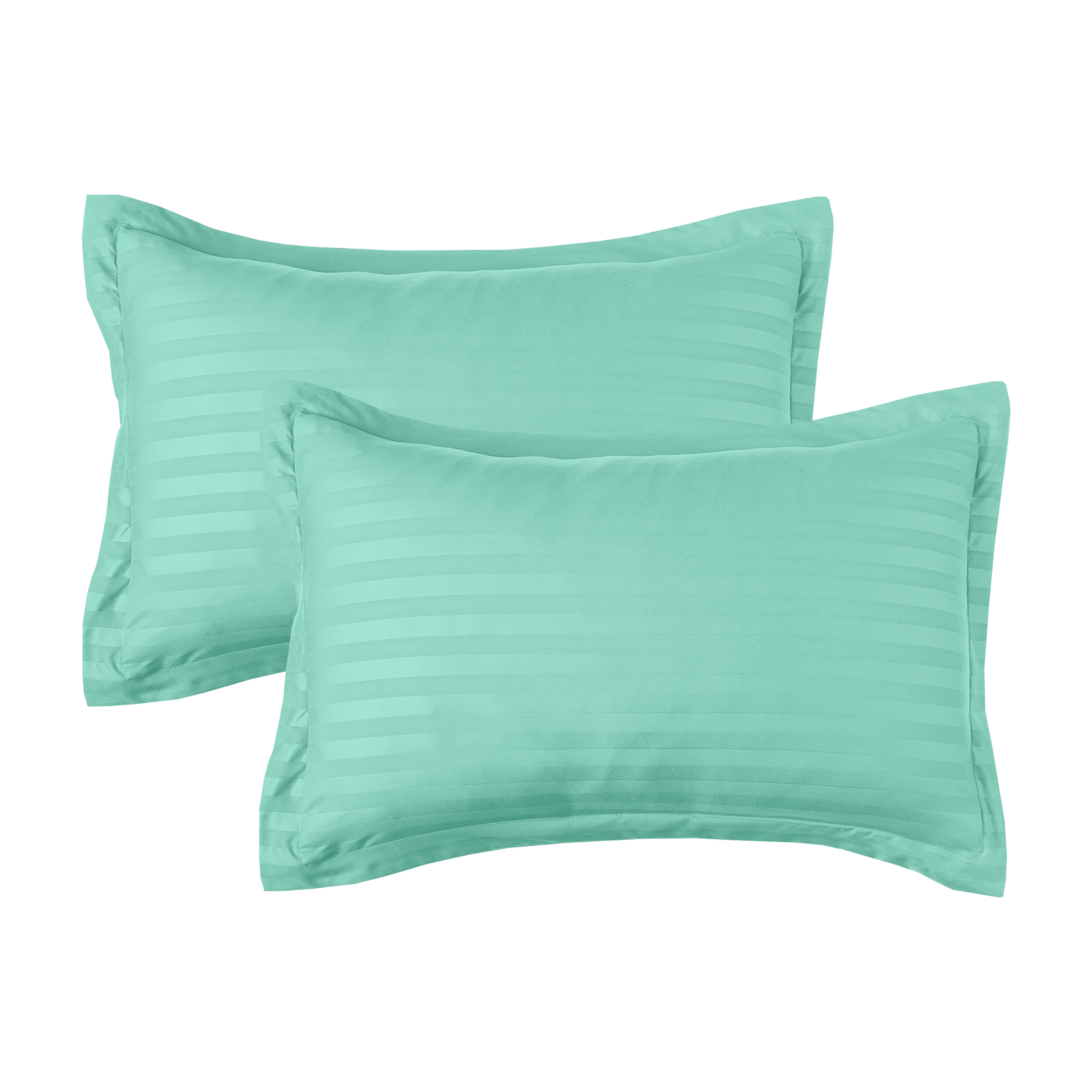 8-Piece Dobby Stripe Comforter Set - Includes 4-Piece Sheet Set with Double Sided Storage Pockets