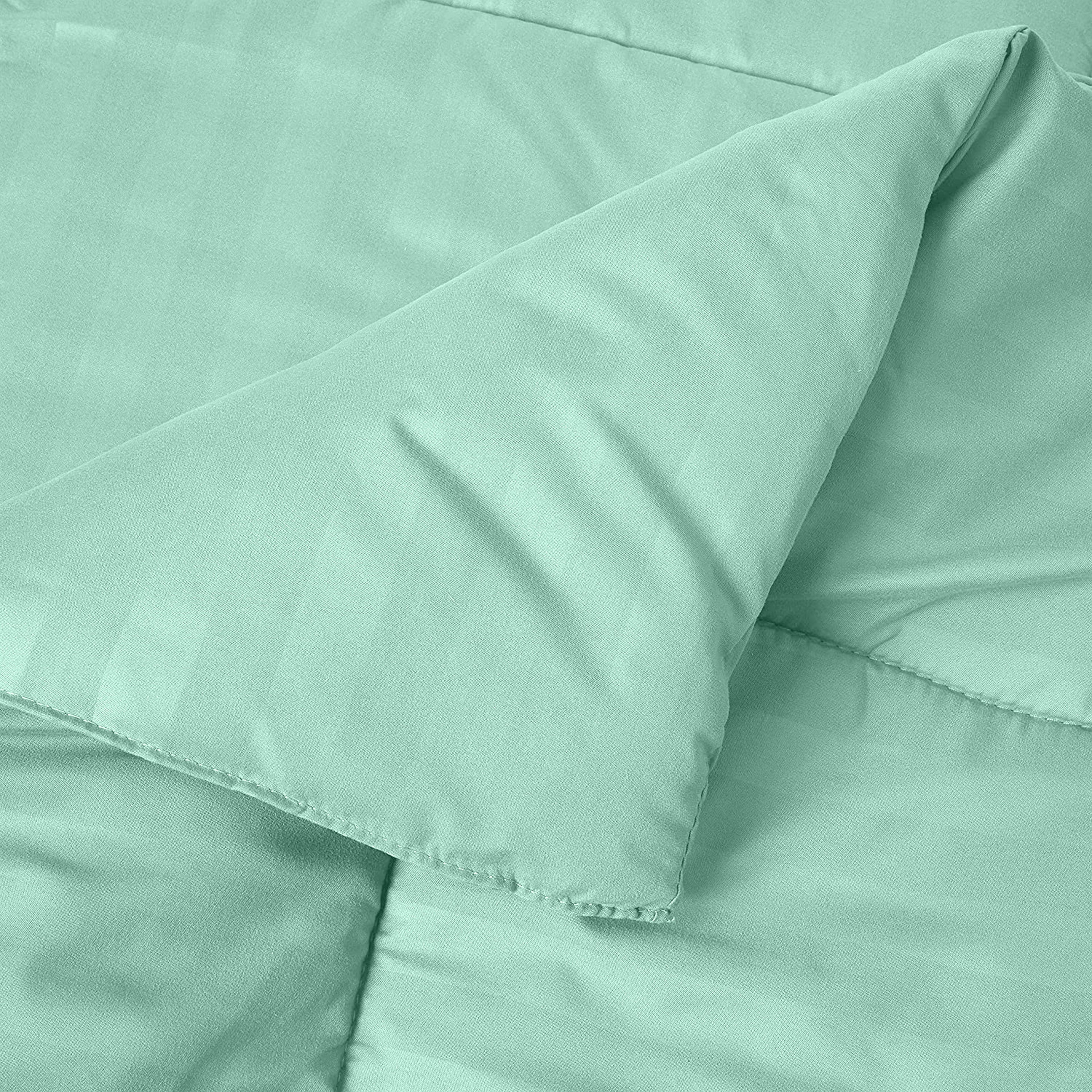 8-Piece Dobby Stripe Comforter Set - Includes 4-Piece Sheet Set with Double Sided Storage Pockets
