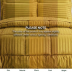 8-Piece Dobby Stripe Comforter Set - Includes 4-Piece Sheet Set with Double Sided Storage Pockets
