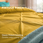 8-Piece Pintuck Pinch Pleated Comforter Set - Includes 4-Piece Sheet Set with Double Sided Storage Pockets
