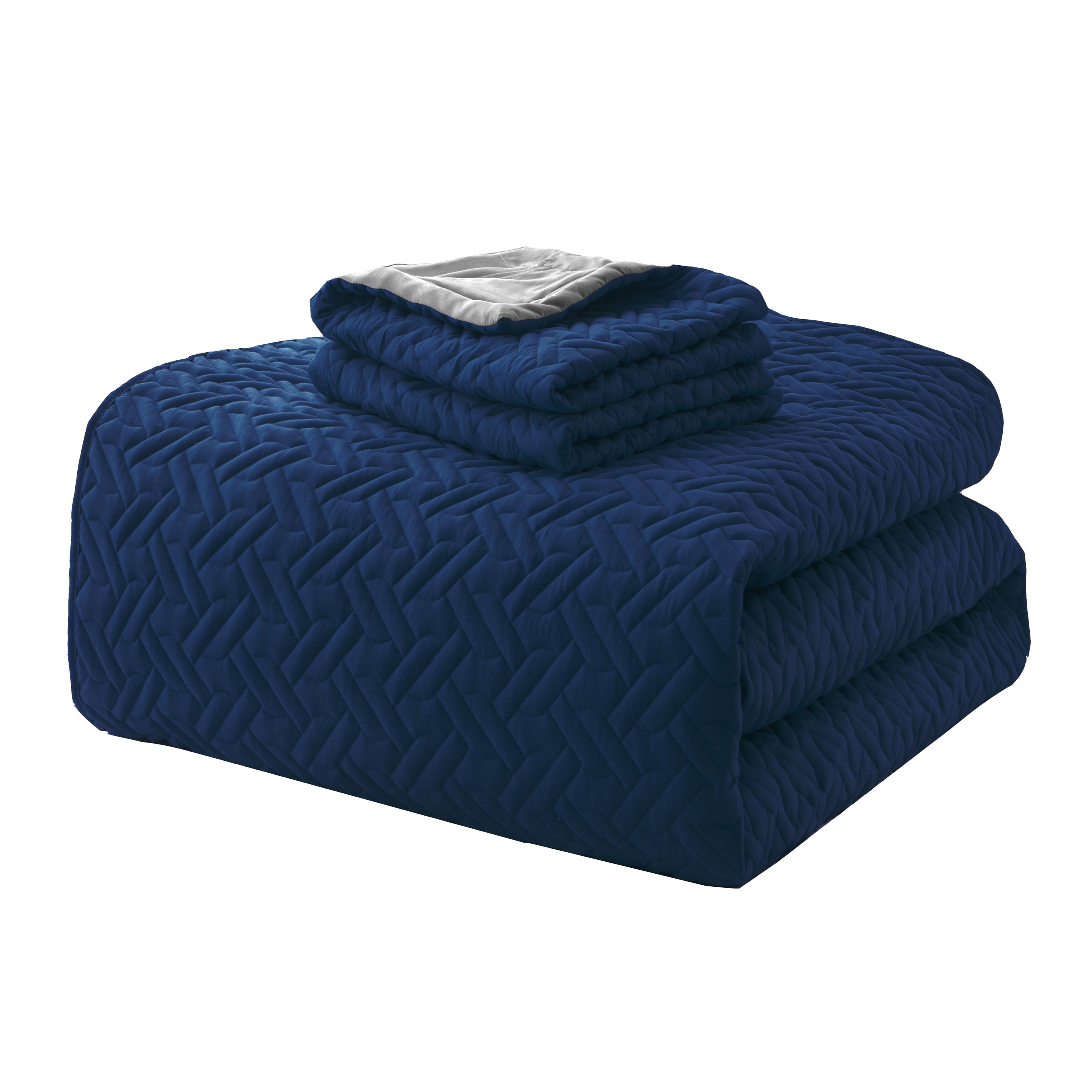 3-Piece Majestic Quilted Reversible Bedspread Coverlet Set