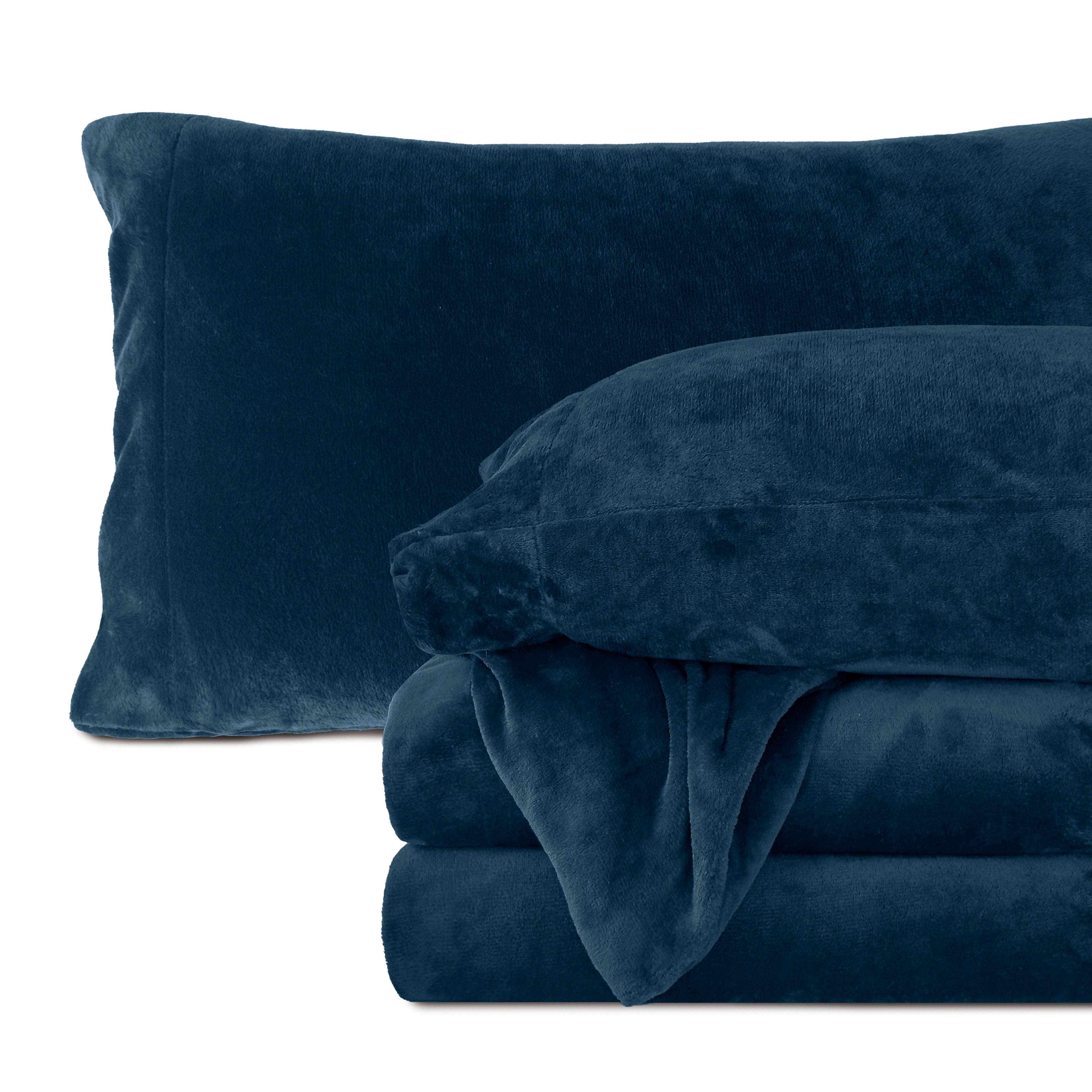 4-Piece Velvet Plush Flannel Sheet Set