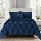 10-Piece Infinity Design Comforter Set - Includes 4-Piece Sheet Set with Double Sided Storage Pockets