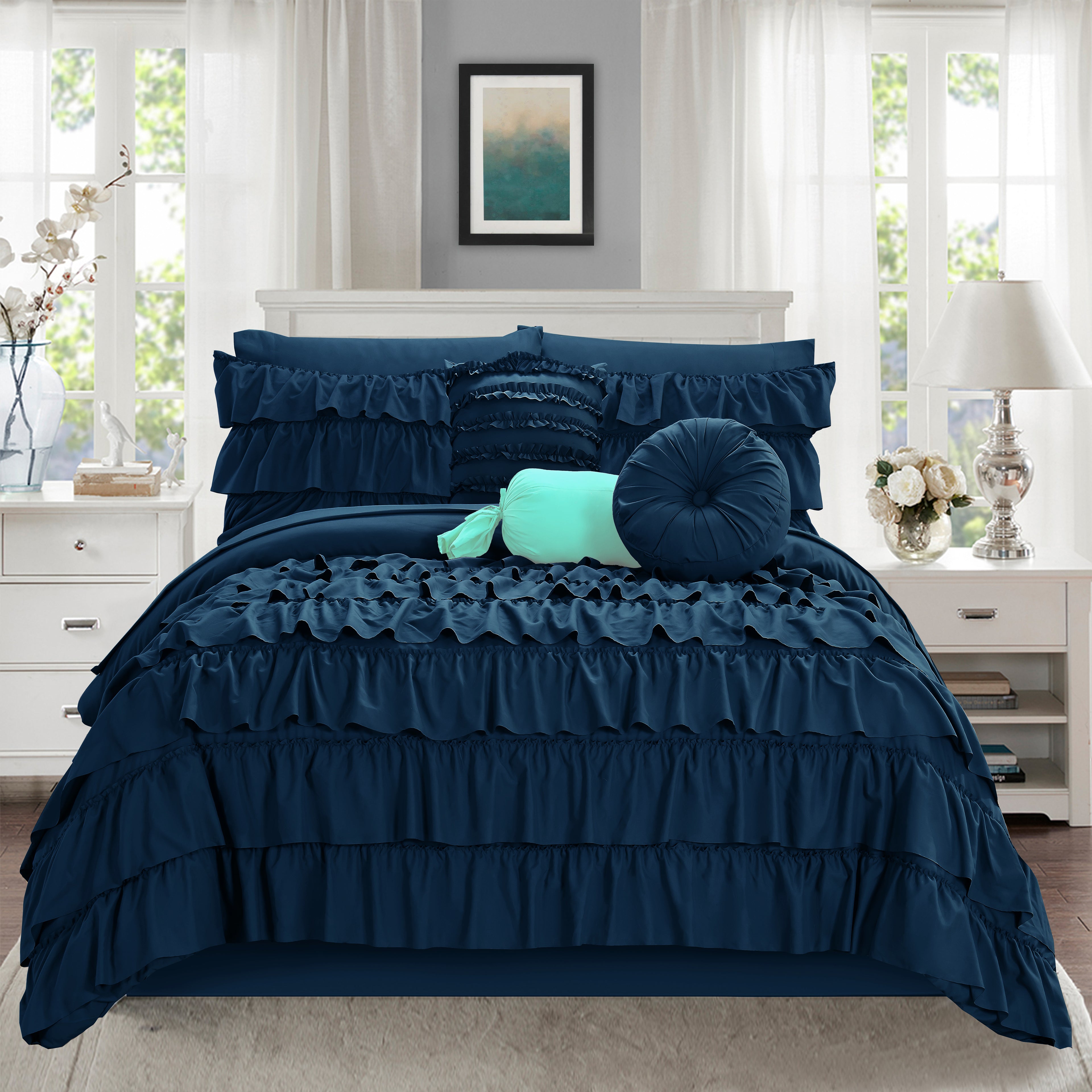 10-Piece Cinderella Comforter Set, Includes 4-Piece Sheet Set with Double Sided Storage Pockets