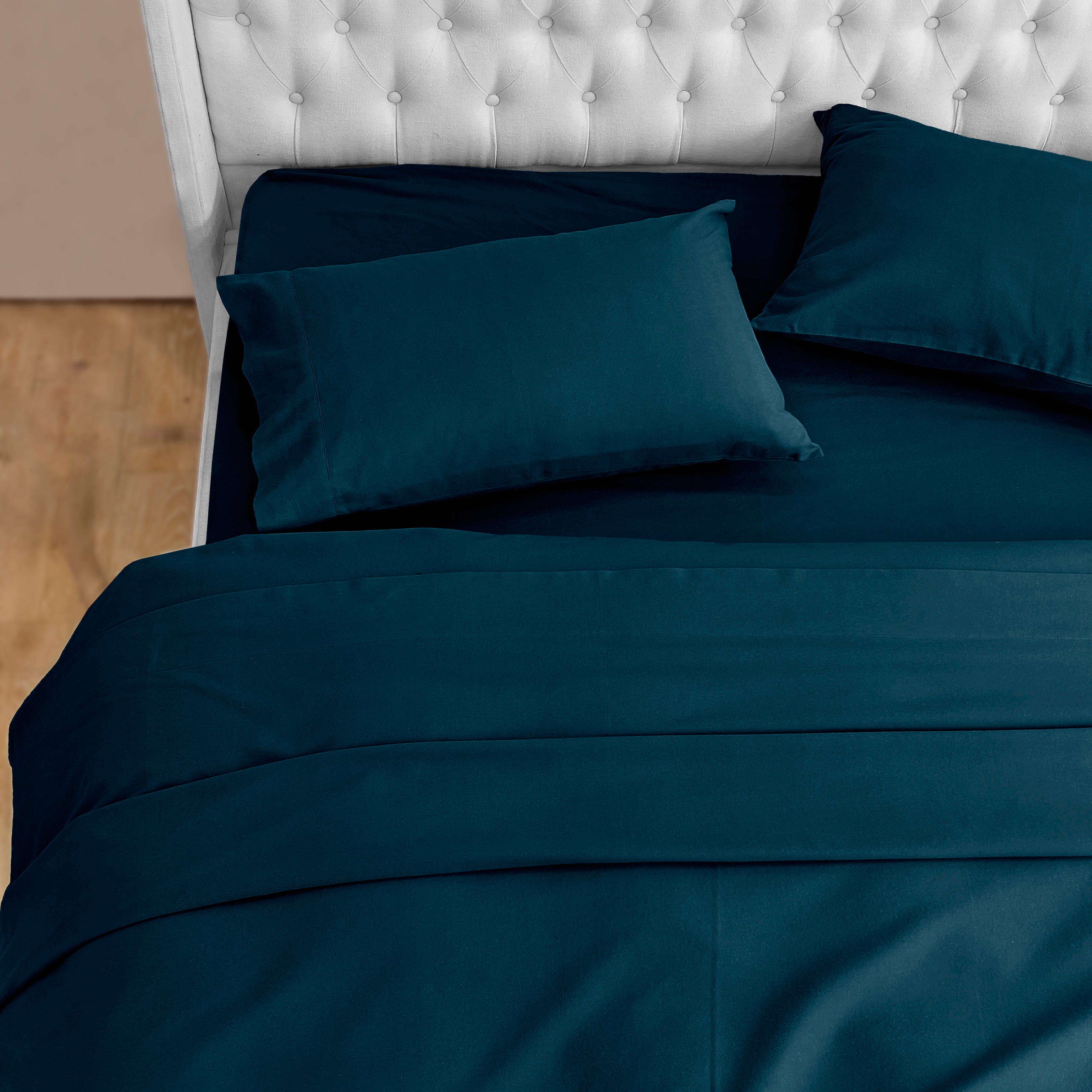 4-Piece Cotton Flannel Sheet Set - 100% Turkish Cotton