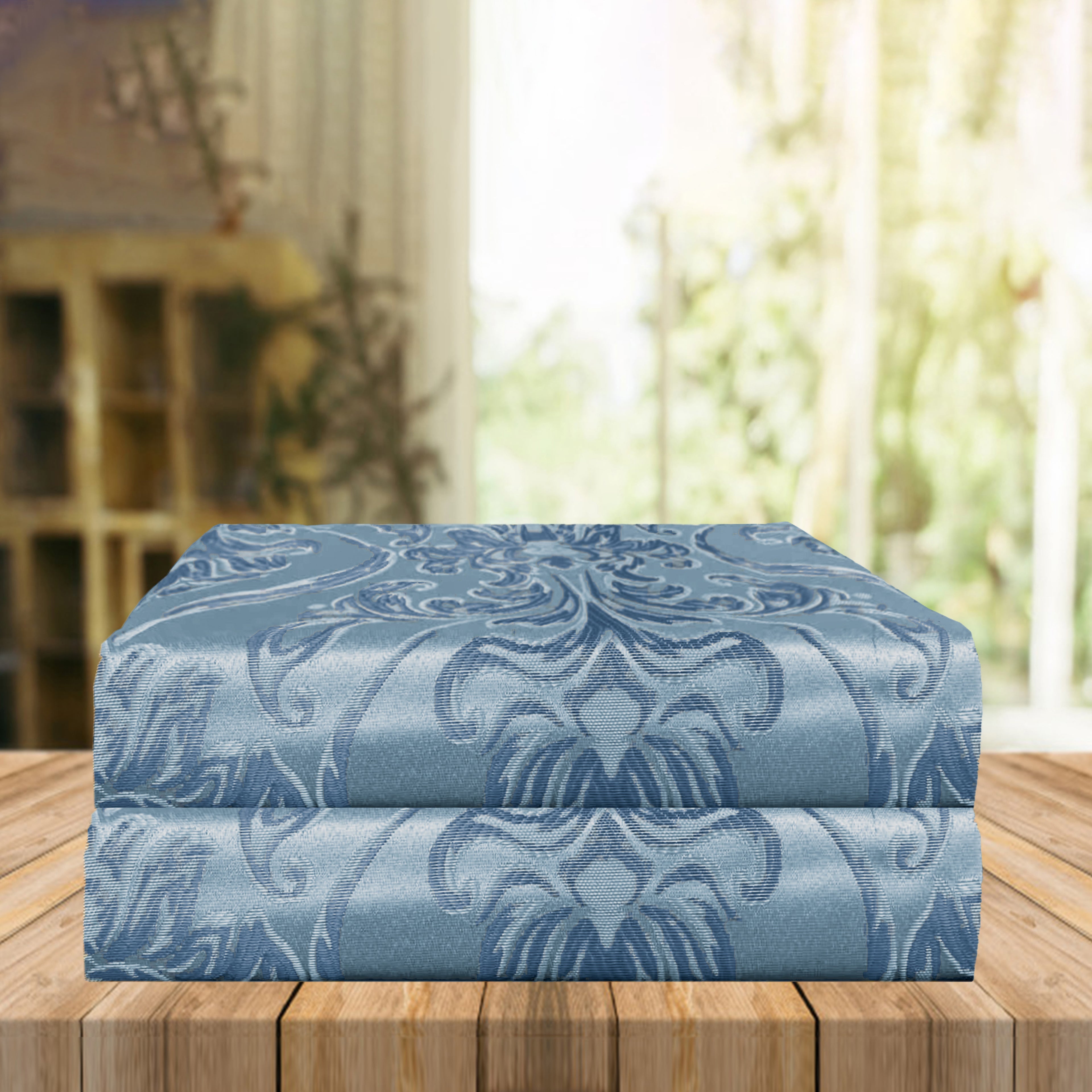Set of 2 Penelope Jacquard Look Curtain Panels - 54" W x 84" L
