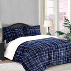 3-Piece Plaid Micro-Suede Reversible Sherpa - Comforter Set