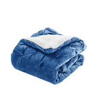 3-Piece Pinch Pleated Micro-Suede Reversible Sherpa - Comforter Set