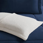 3-Piece Micro-Suede Reversible Sherpa - Solid Color Design Comforter Set