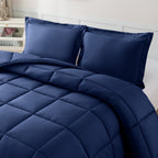 3-Piece Box Stitched Comforter & Shams - Duvet Insert with 4 Corner Tabs