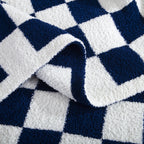 50" x 70"  Ultra Soft Checkered Knitted Throw Blanket