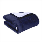 3-Piece Micro-Suede Reversible Sherpa - Solid Color Design Comforter Set