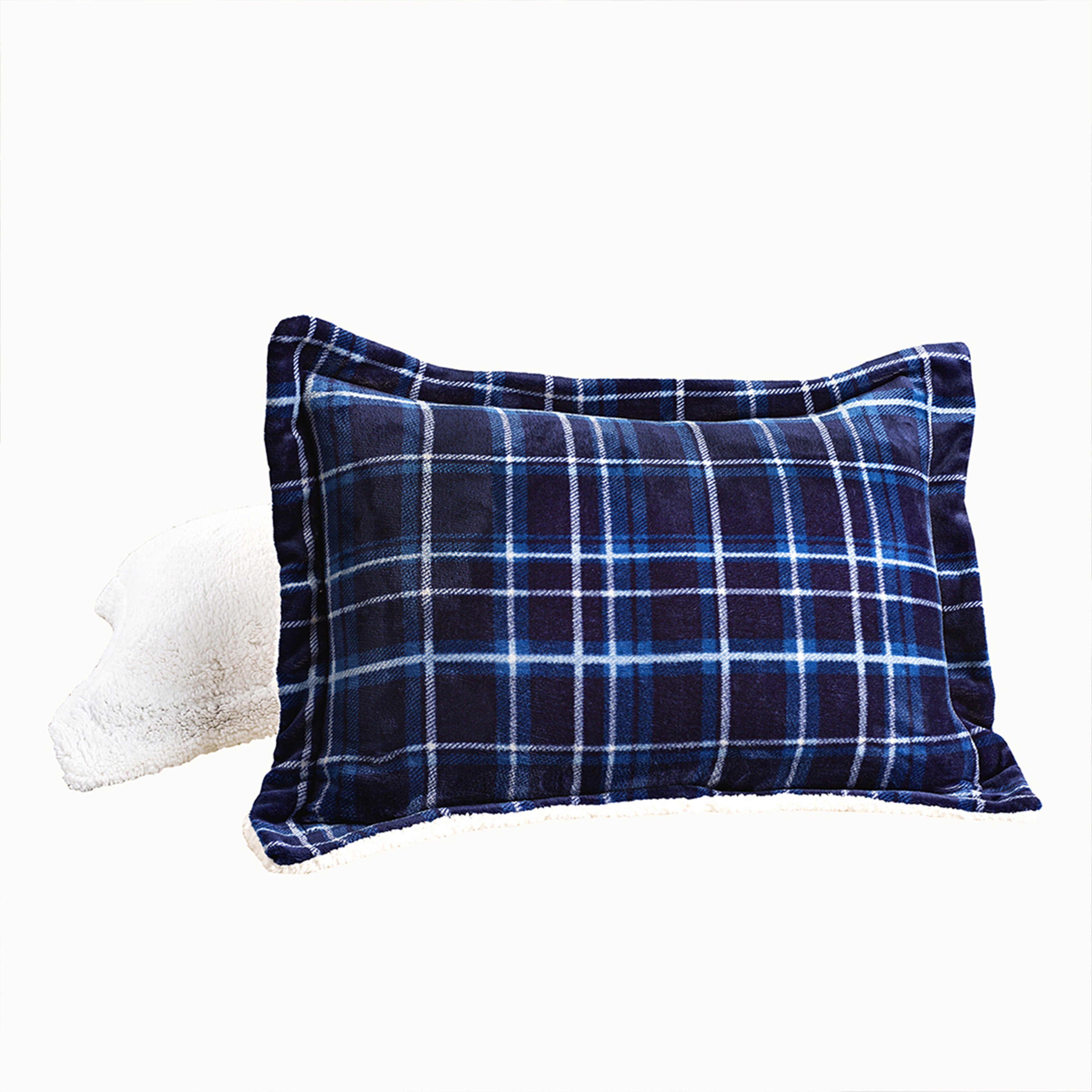 3-Piece Plaid Micro-Suede Reversible Sherpa - Comforter Set