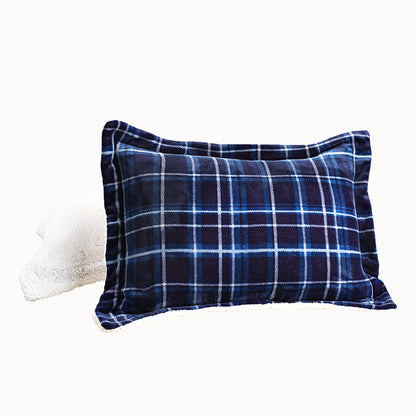 Elegant Comfort 3-Piece Plaid Micro-Suede Reversible Sherpa - Comforter Set