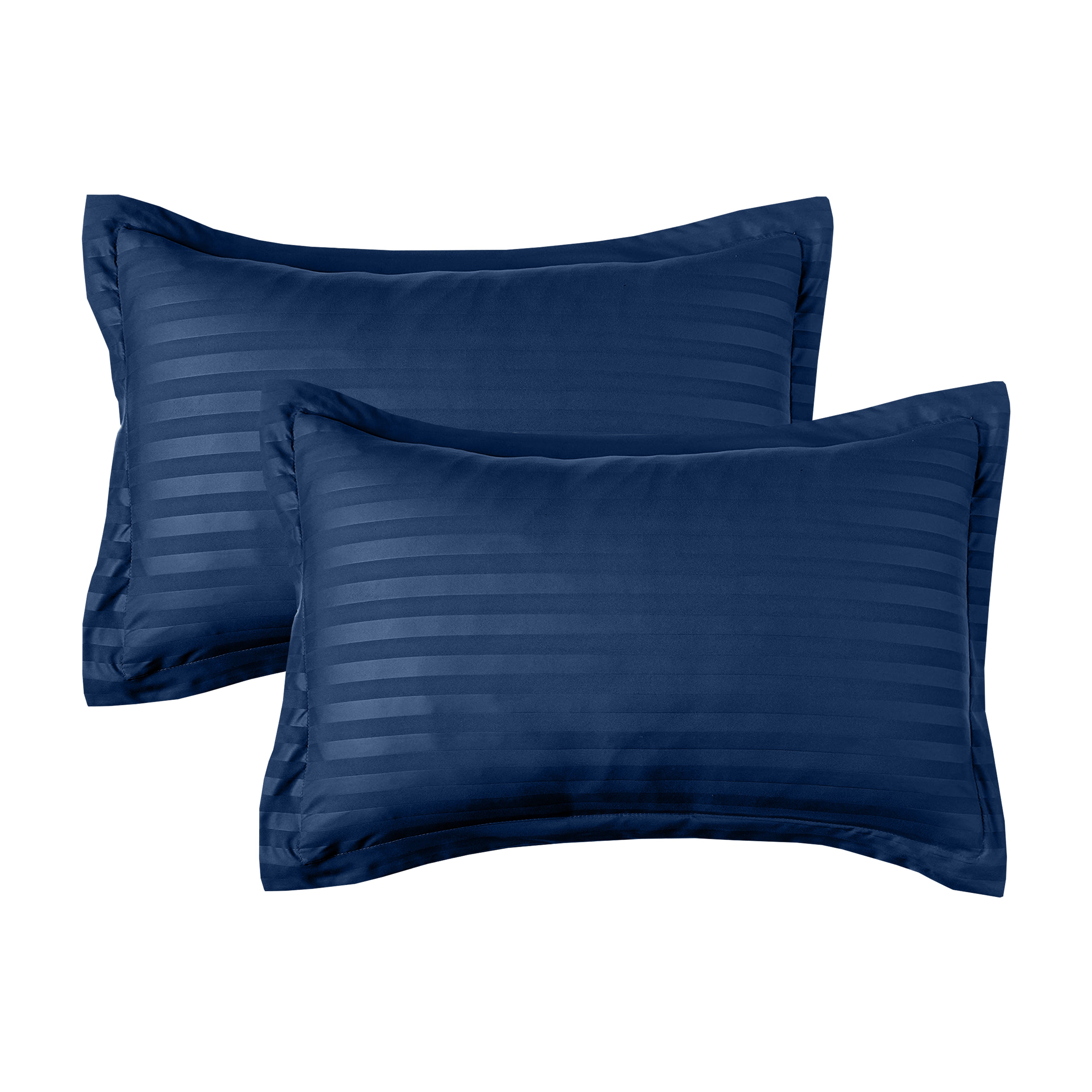 8-Piece Dobby Stripe Comforter Set - Includes 4-Piece Sheet Set with Double Sided Storage Pockets