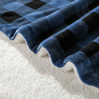 Buffalo Plaid Flannel Fleece Sherpa Throw Blanket