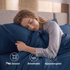 Extra deep 18-24 Inch Pocket 3 Line Embroidery, 6-Piece Sheet Set, Moody Shades