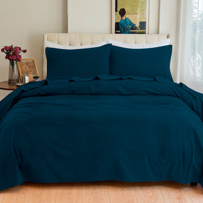 Elegant Comfort 4-Piece Cotton Flannel Sheet Set - 100% Turkish Cotton