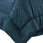 8-Piece Bamboo Floral Pattern Comforter Set- Includes 4-Piece Sheet Set with Double Sided Storage Pockets
