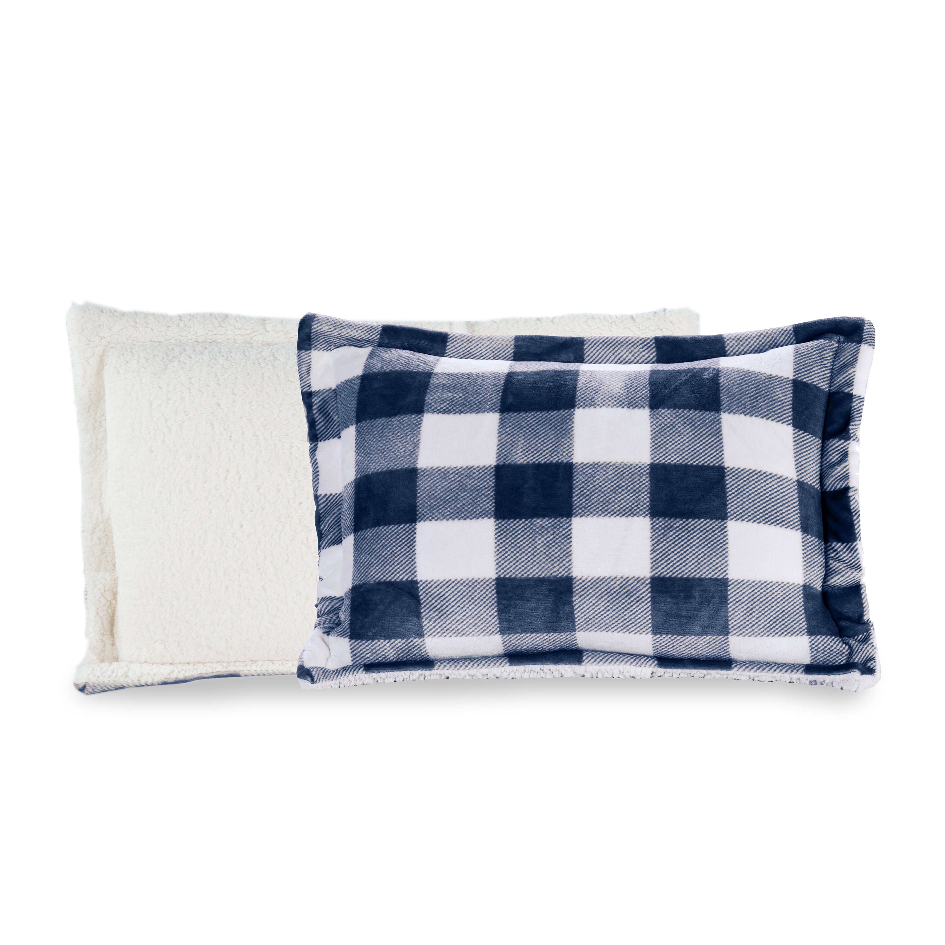 3-Piece Buffalo Micro-Suede Reversible Sherpa - Lodge-Plaid Pattern Comforter Set
