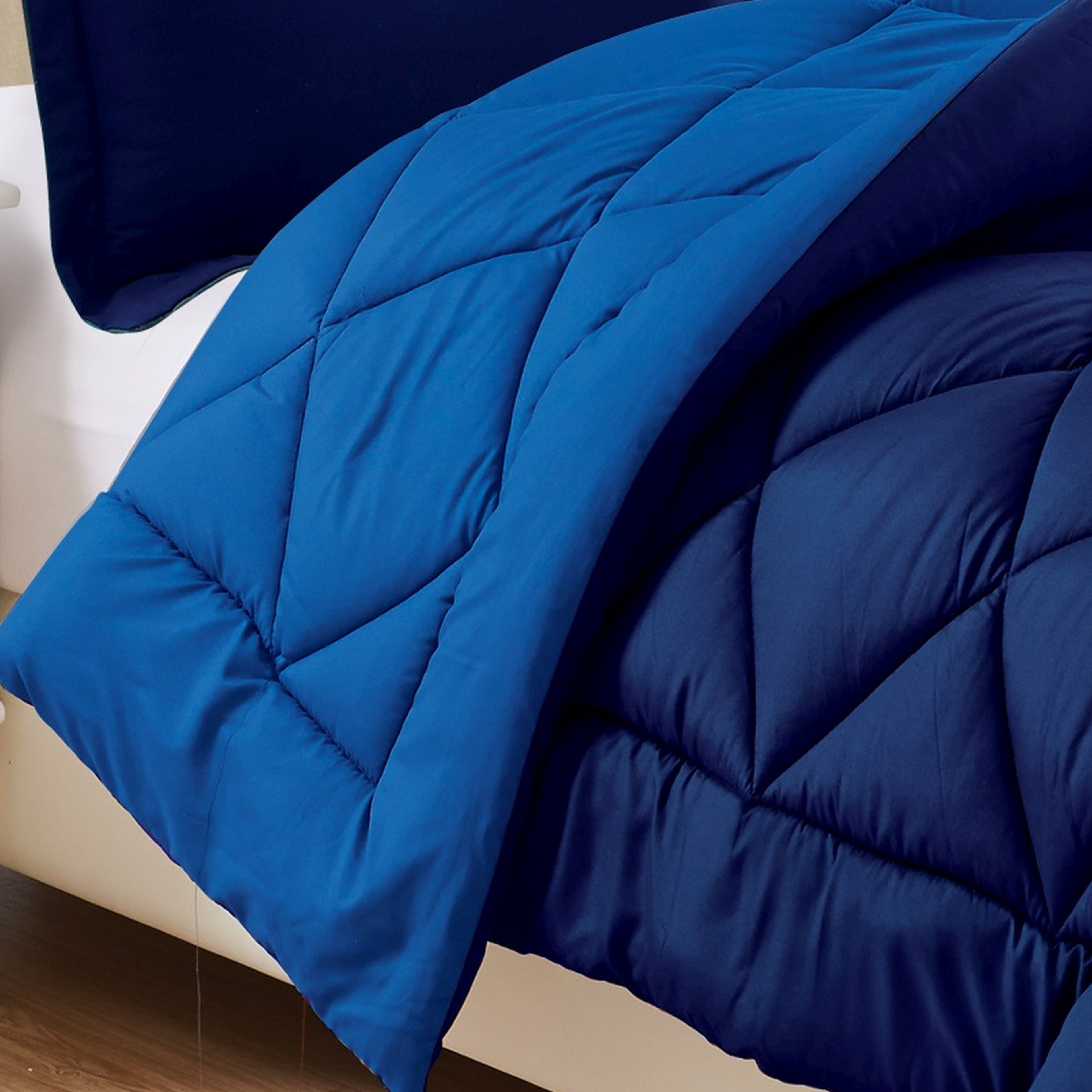 3-Piece Reversible Diamond Stitched Comforter & Shams