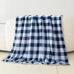 Buffalo Plaid Flannel Fleece Sherpa Throw Blanket
